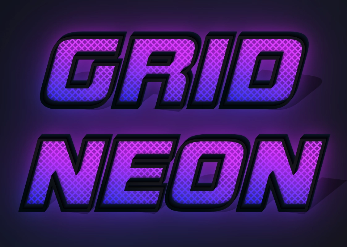 Inscrição 3D de néon de carbono gradiente néon