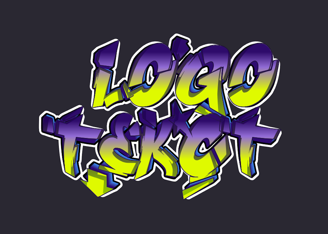 'Logo Text' - Graffiti Brilhante em Estilo 90