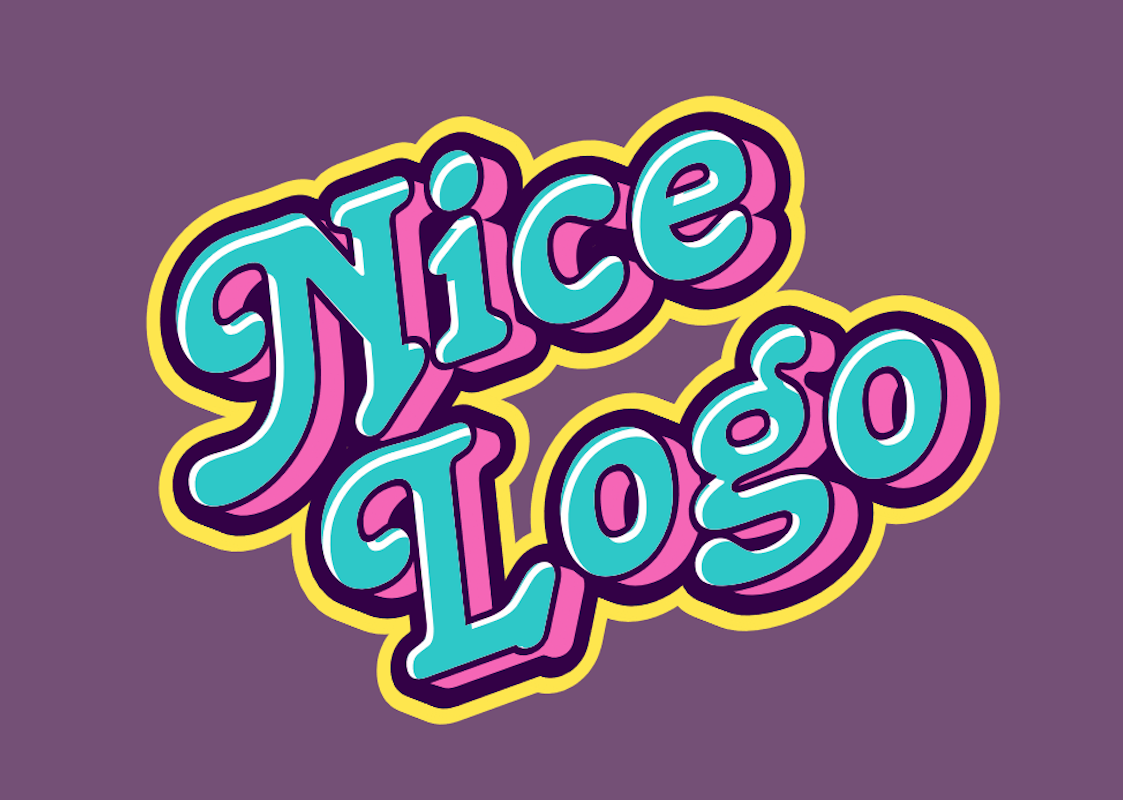 'Nice Logo' - Texto Estilizado em Estilo Retro