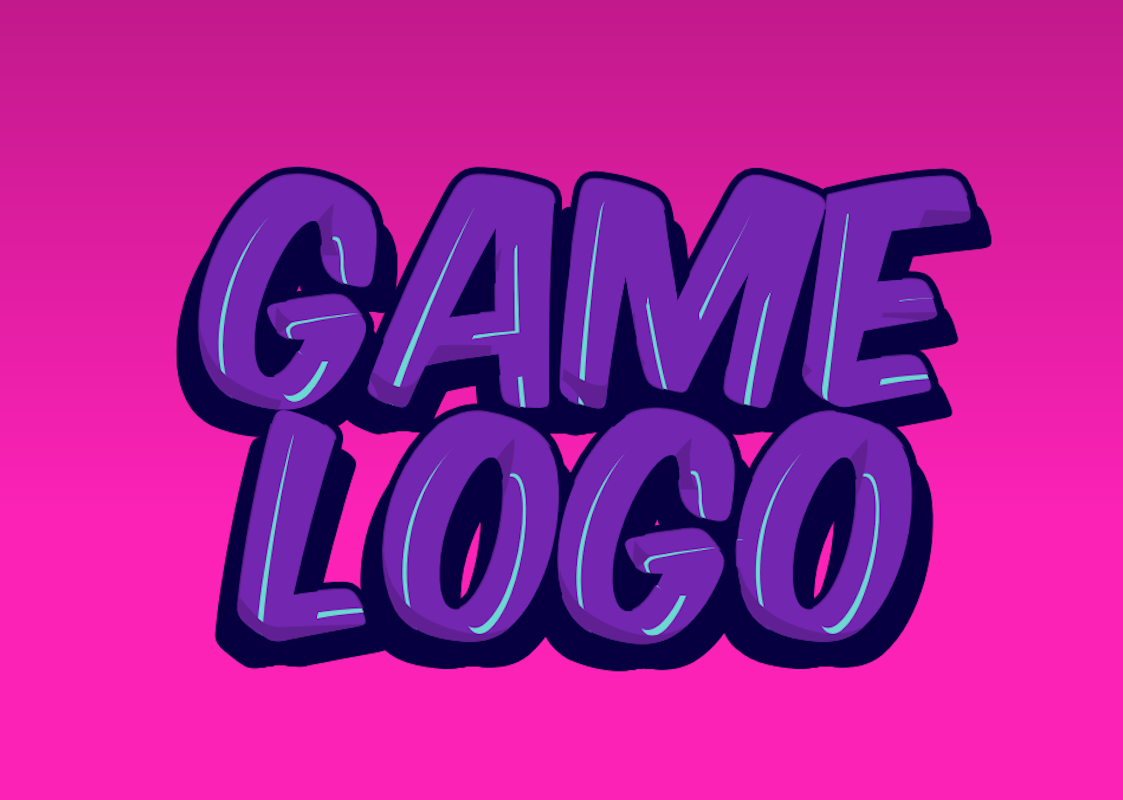 'Game Logo' - Texto 3D Brilhante