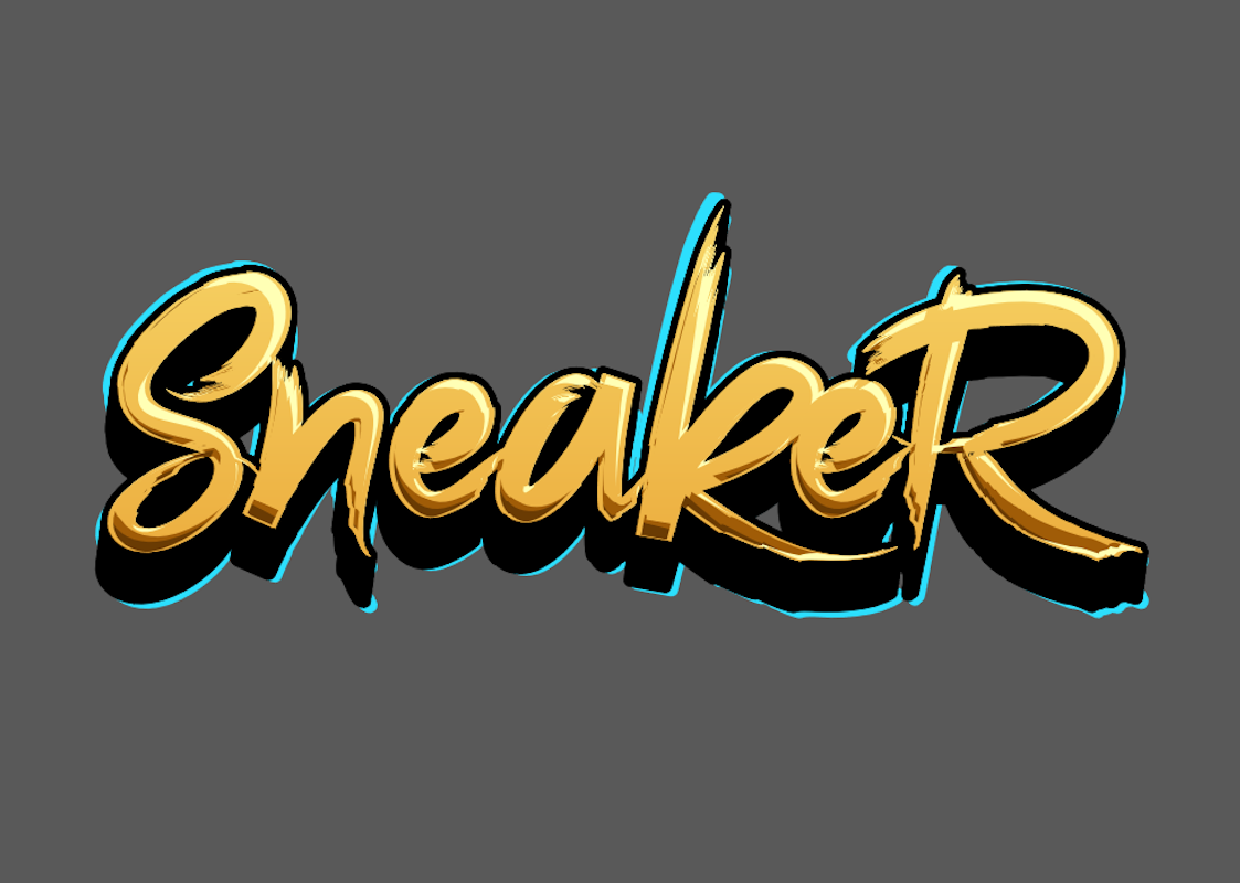 'Sneaker' - Texto Dourado em Estilo 'Handwriting'