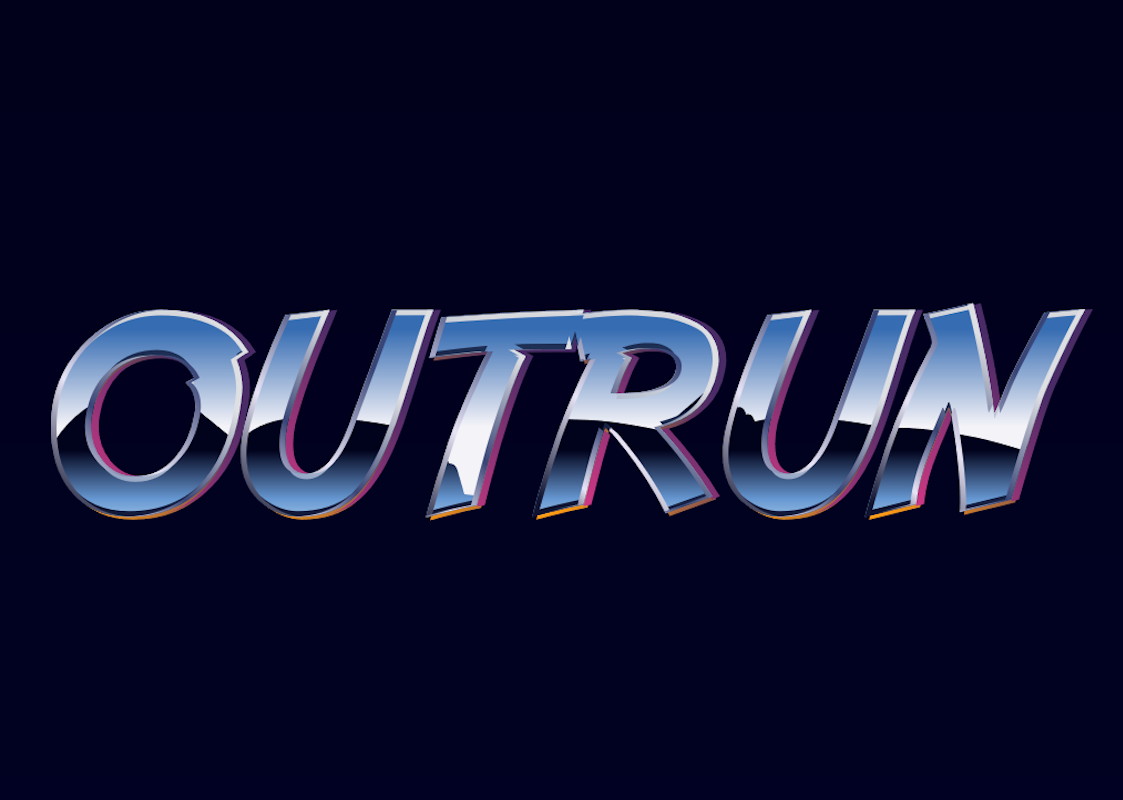 'Outrun' - Texto 3D em Estilo 'Synthwave'