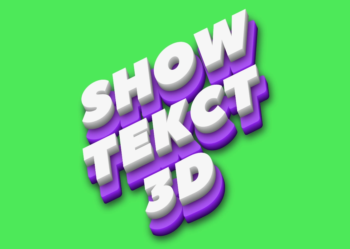 Texto 3D brilhante para cabeçalho