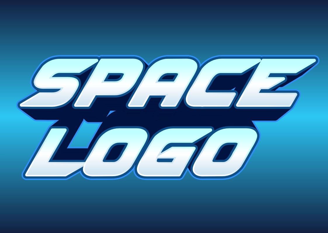 Texto 3D para um logotipo espacial volumoso