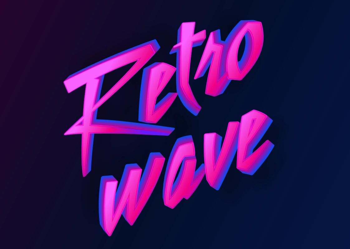 Inscrição 3D RetroWave para logotipo