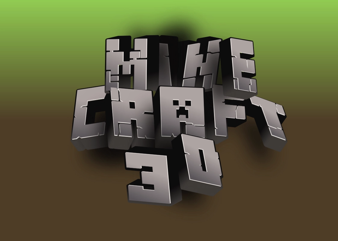 Inscrição Minecraft 3D