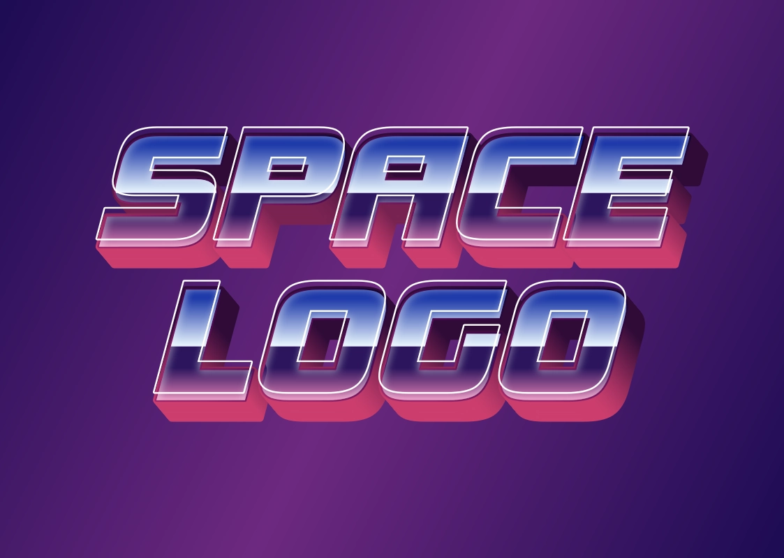 Inscrição 3D espacial para logotipo tridimensional