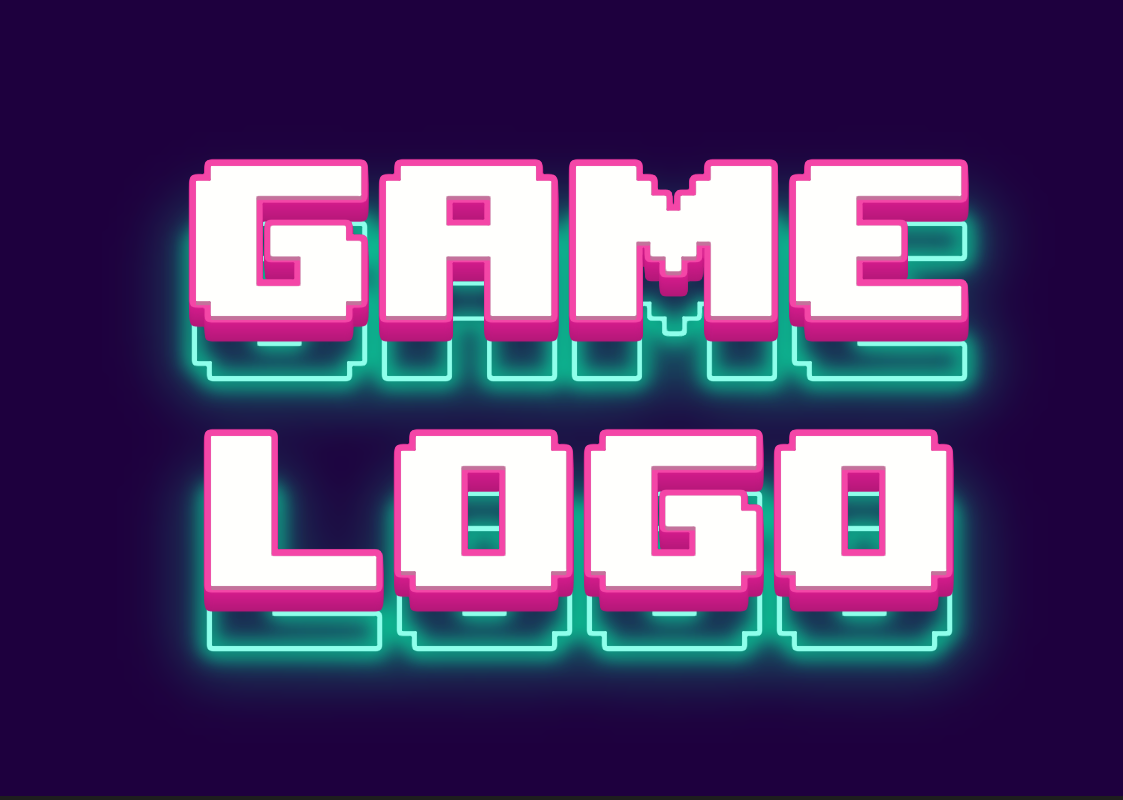 Efeito neon emocionante para logotipo de jogo