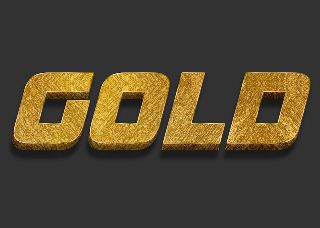 Texto 3D Dourado