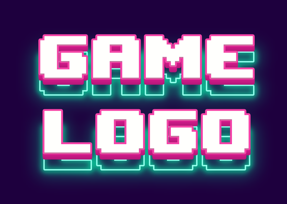 Texto Pixelado com Neon: Retro-gaming em cada pixel!