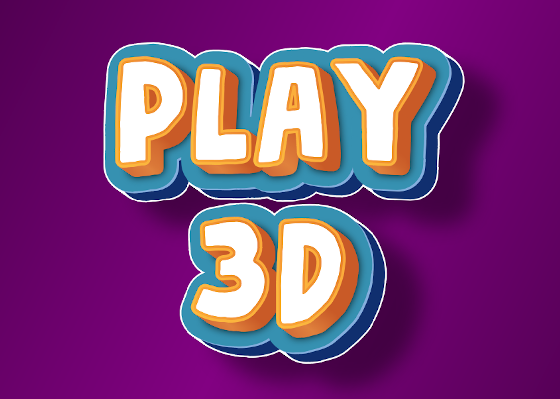 Fonte 3D divertida para logotipo de jogo