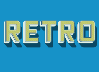 Crie um logotipo bonito com efeito retro de fonte 3D.