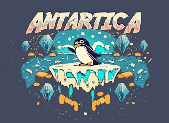 Logotipo da Antártida com uma fonte artística abstrata bonita