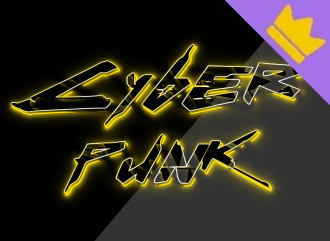 Adicionar um belo texto Cyberpunk neon à visualização prévia