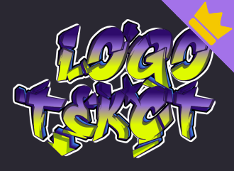 Criação de logotipos em estilo graffiti usando um construtor e fontes.