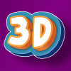 Fonte online estilo de jogo inscrição com efeito 3D duplo