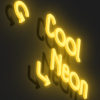 Criar um logotipo de texto neon brilhante 3D com uma fonte bonita