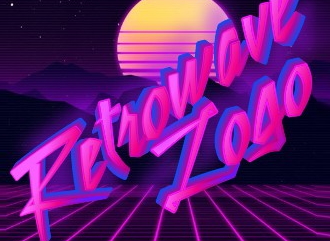 Fonte com efeito retrowave